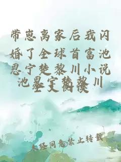 带崽离家后我闪婚了全球首富池恩宁楚黎川小说全文阅读